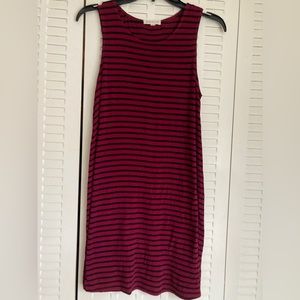 Red Striped Skater Dress Black Stripes